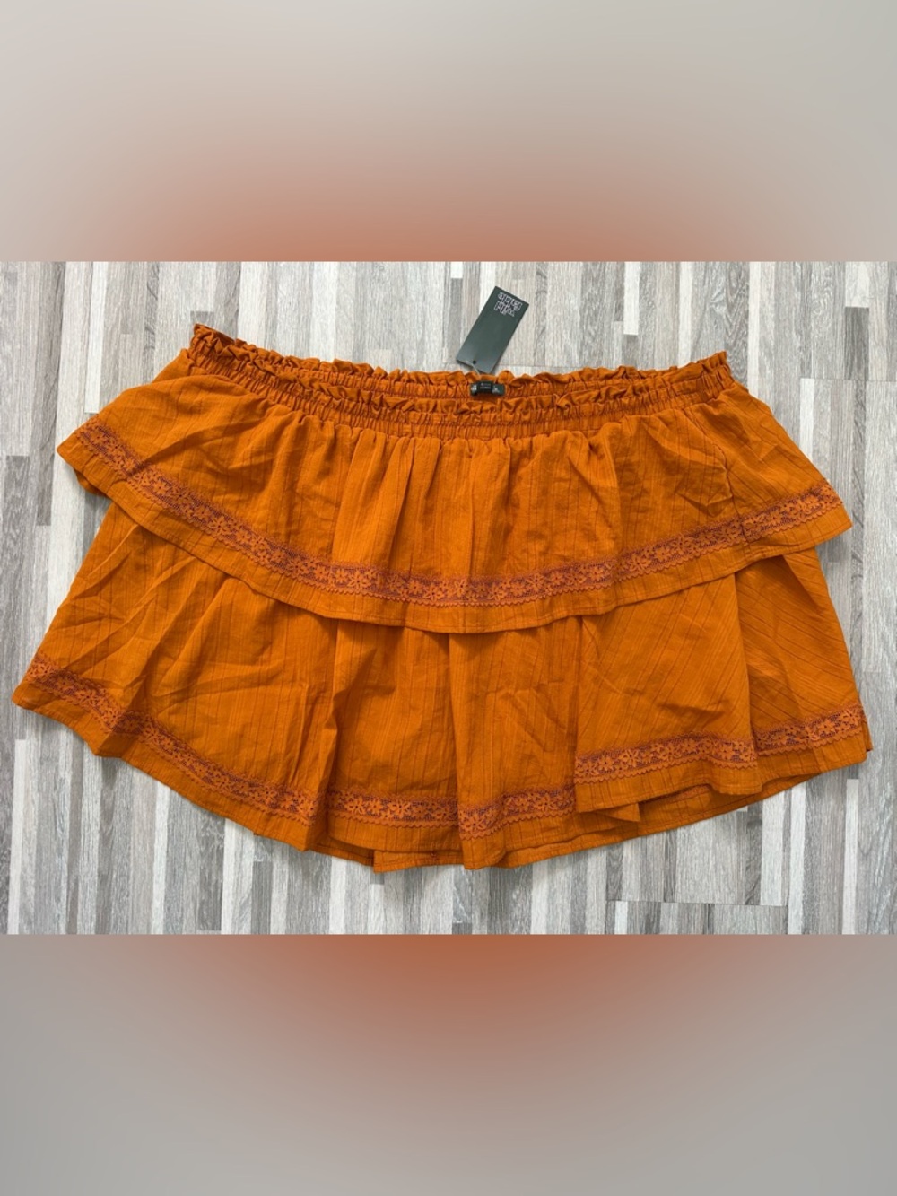 Wild Fable Orange Mini Skirt with Ruffles and Embroidery – NWT, Size 2X